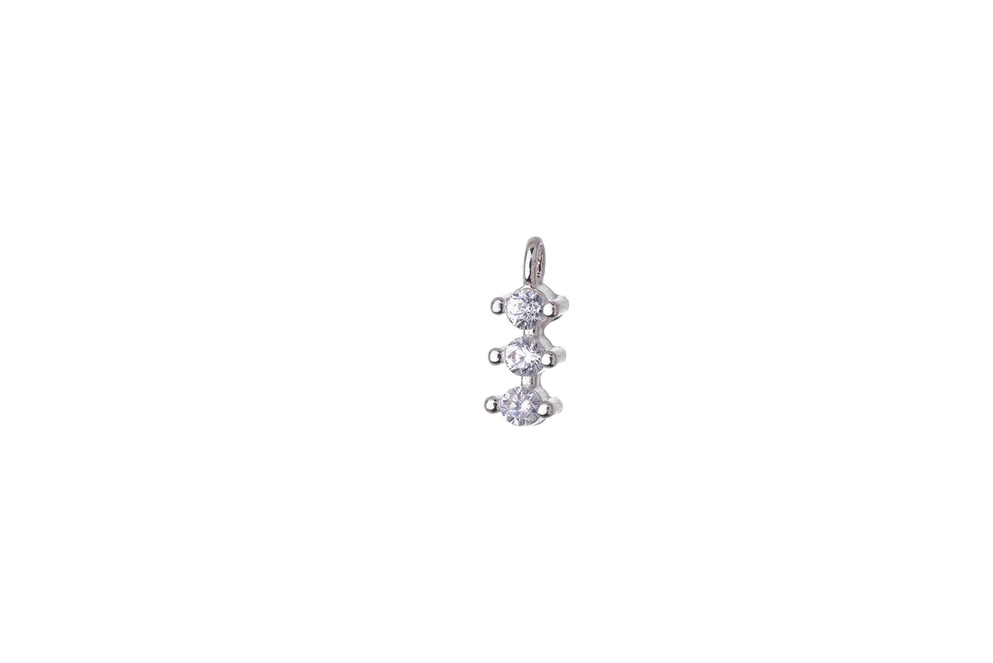 10.5mm x 3.5mm Cubic Zirconia Triple Drop Pendant - Plated Brass - Sold Individually - K114