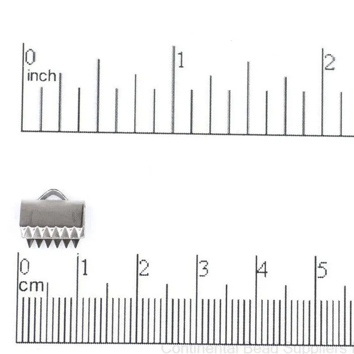 10.5mm x 5mm Ribbon Crimp End - Made of Stainless Steel - Sold by the gross - RC2