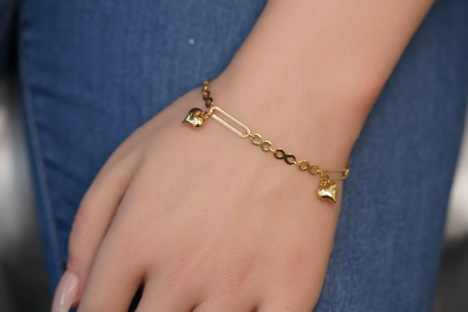 14k Infinite Heart – Bracelet with Clip for a Bold, Refined Statement of Love