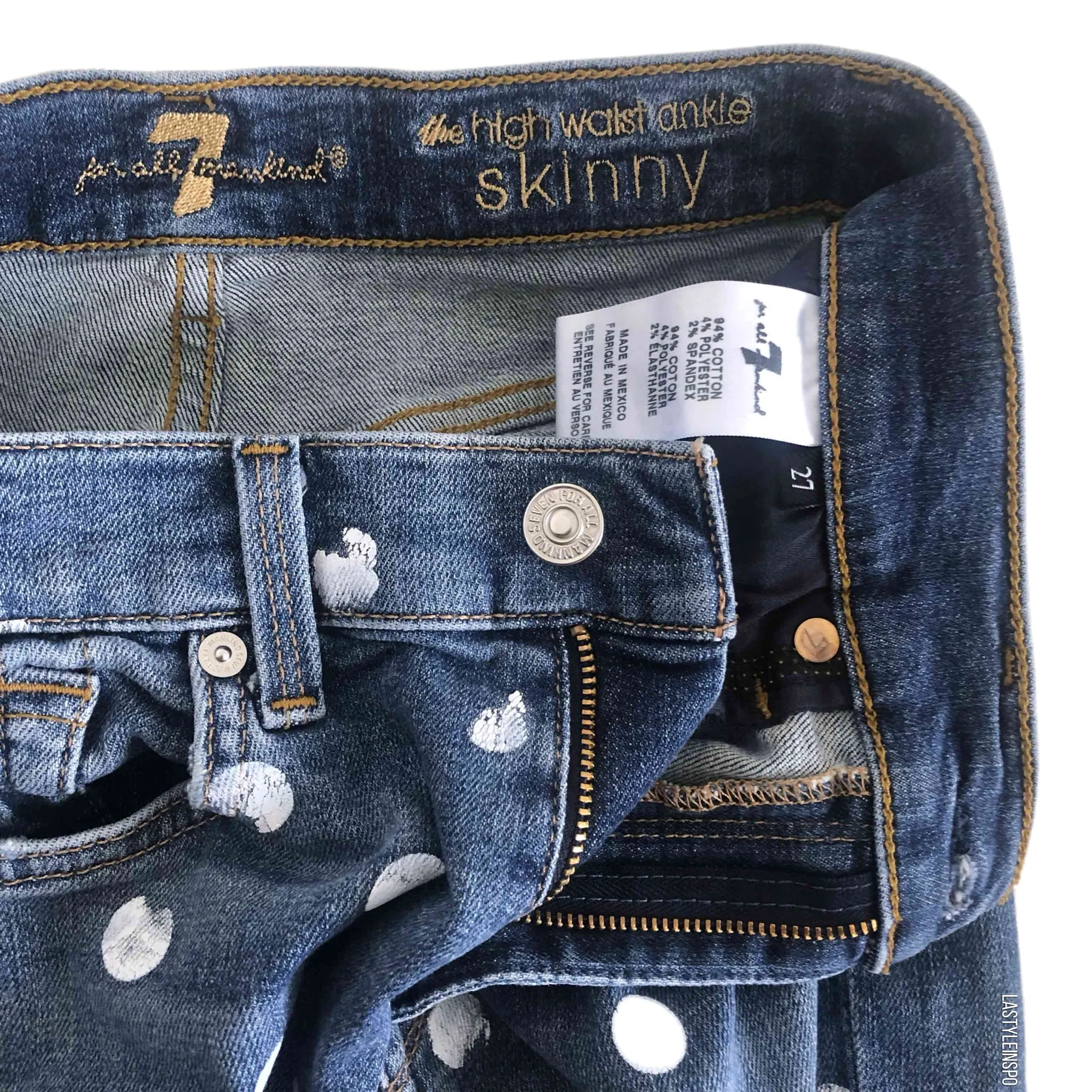 7 For All Mankind Dotted Jeans Size 27
