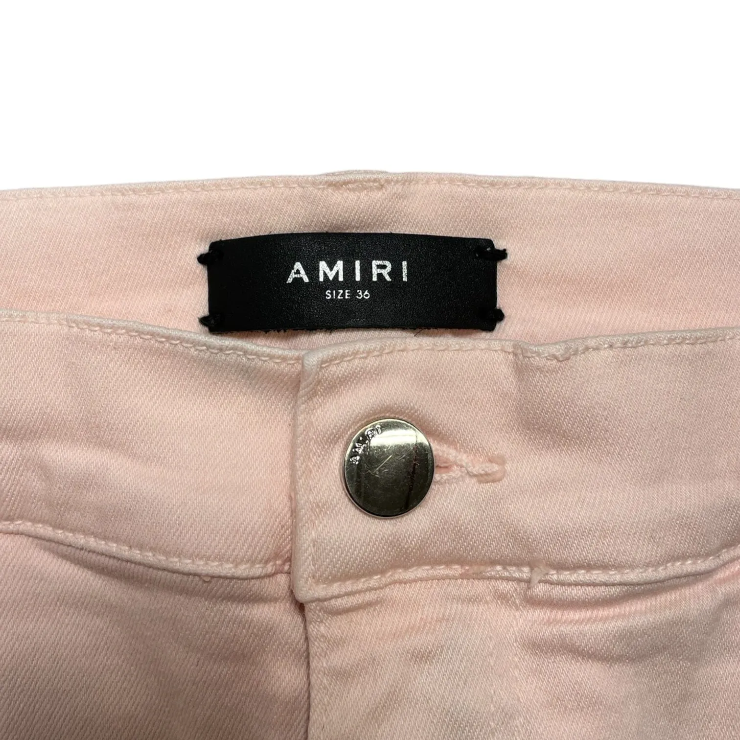 Amiri MX1 Denim Patch Jeans  Pink Pre-Owned