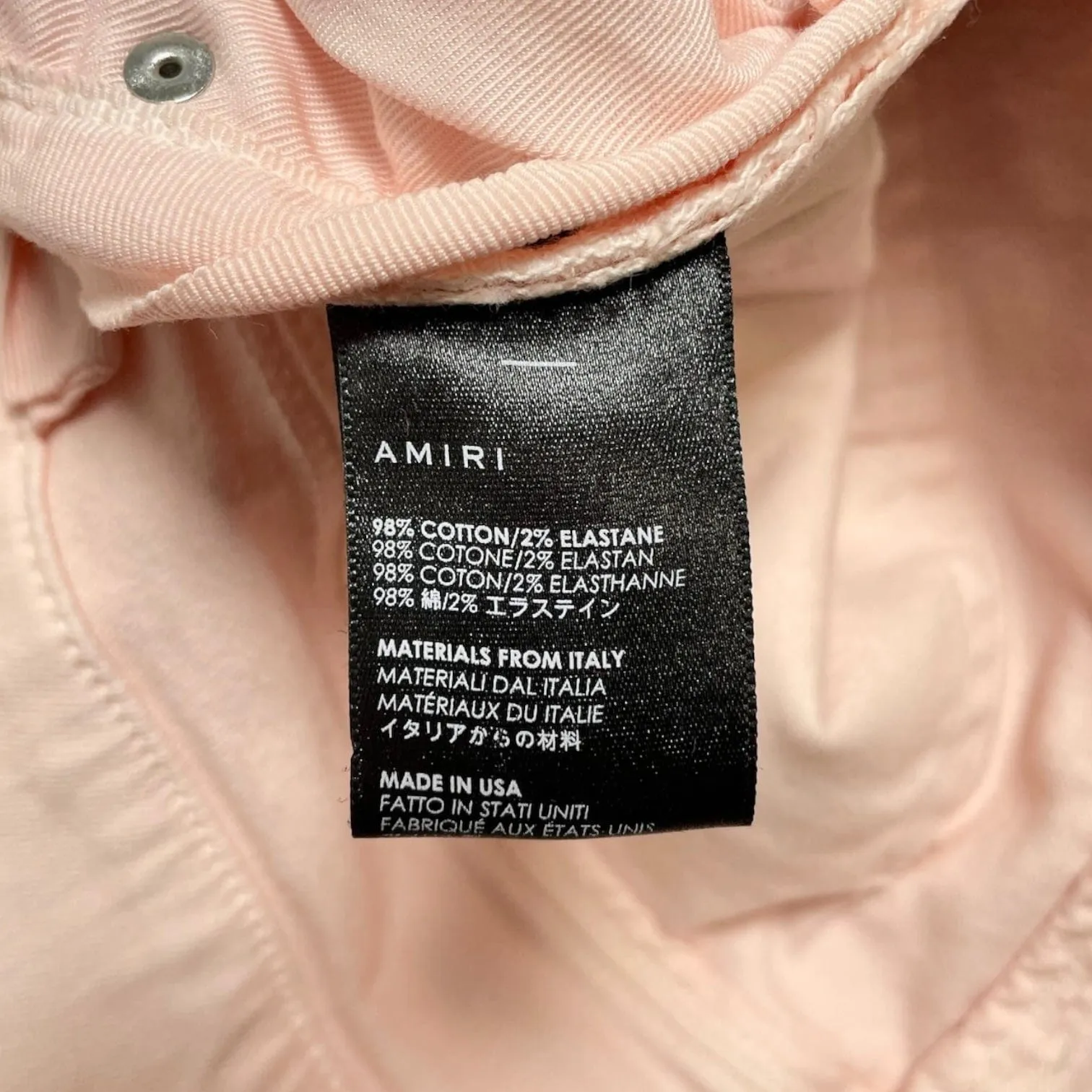 Amiri MX1 Denim Patch Jeans  Pink Pre-Owned