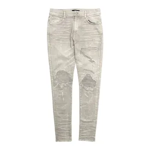 Amiri MX1 Tonal Denim Patch Jeans Cool Grey Pre-Owned