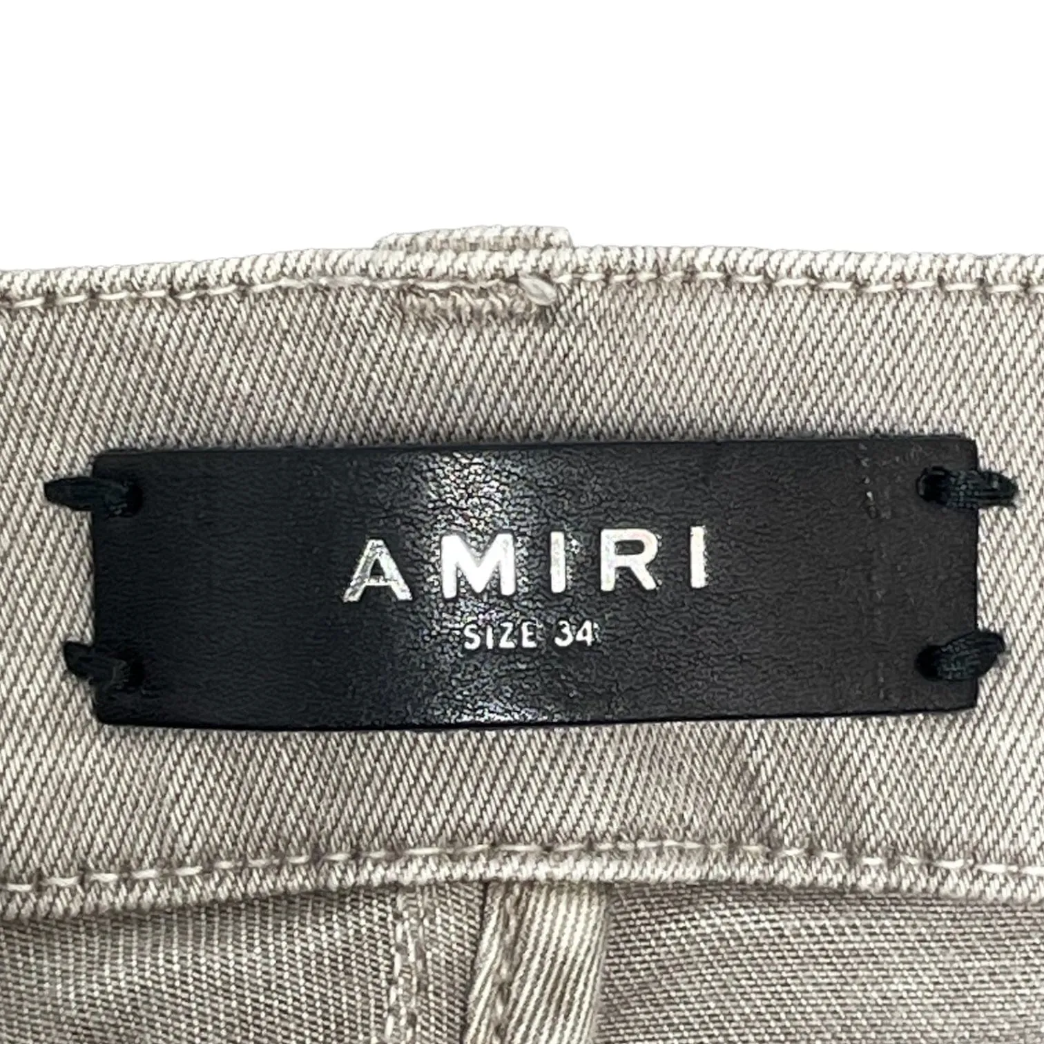 Amiri MX1 Tonal Denim Patch Jeans Cool Grey Pre-Owned
