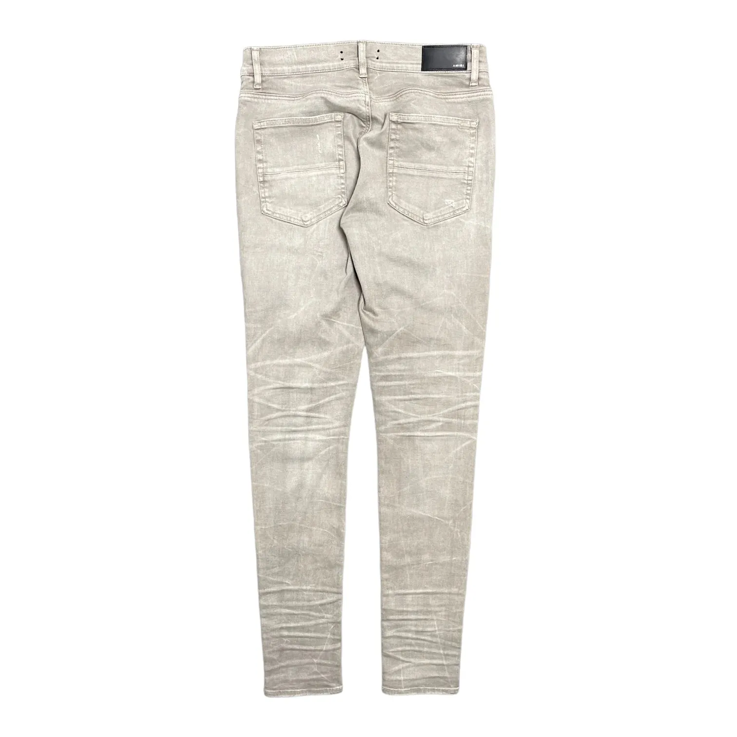 Amiri MX1 Tonal Denim Patch Jeans Cool Grey Pre-Owned