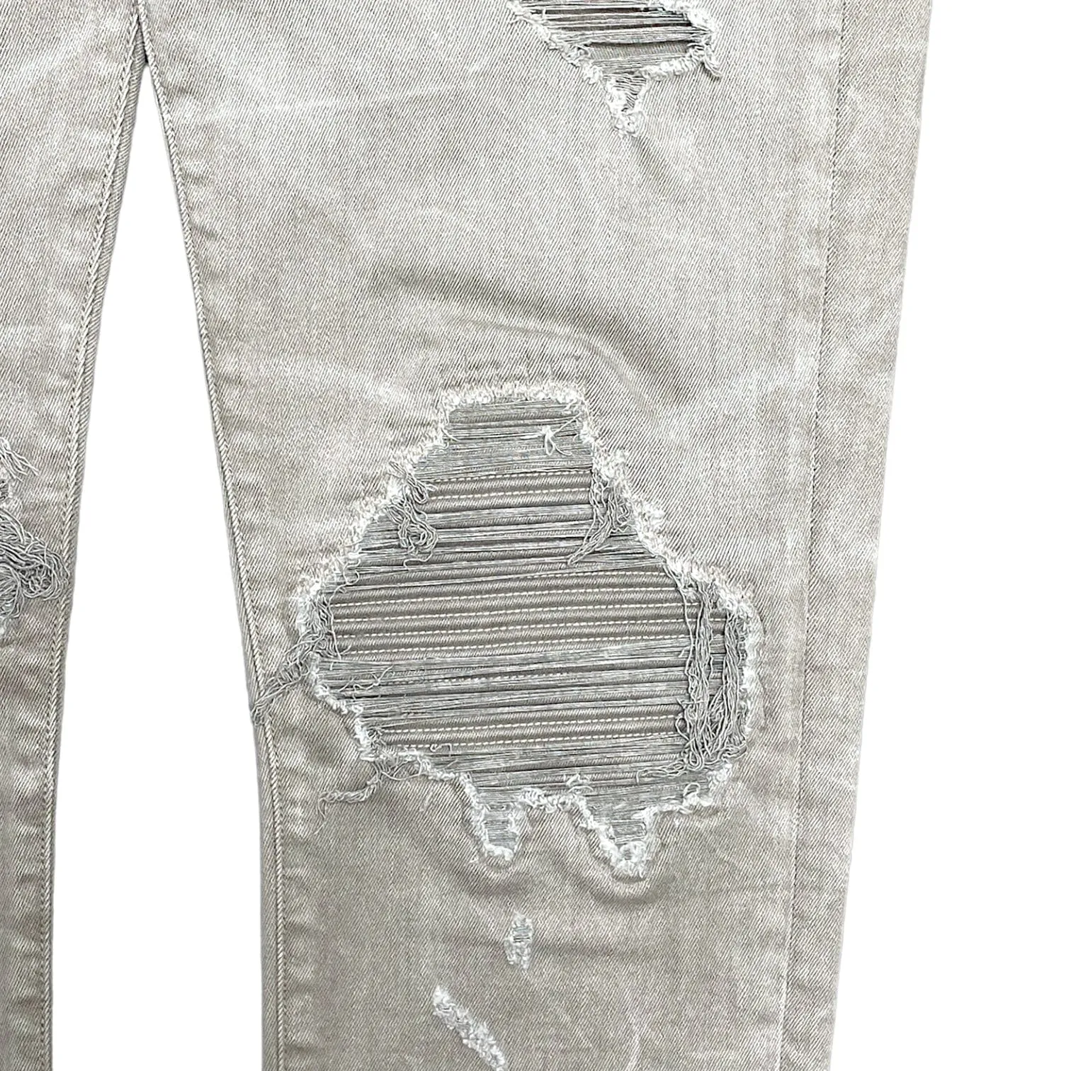 Amiri MX1 Tonal Denim Patch Jeans Cool Grey Pre-Owned