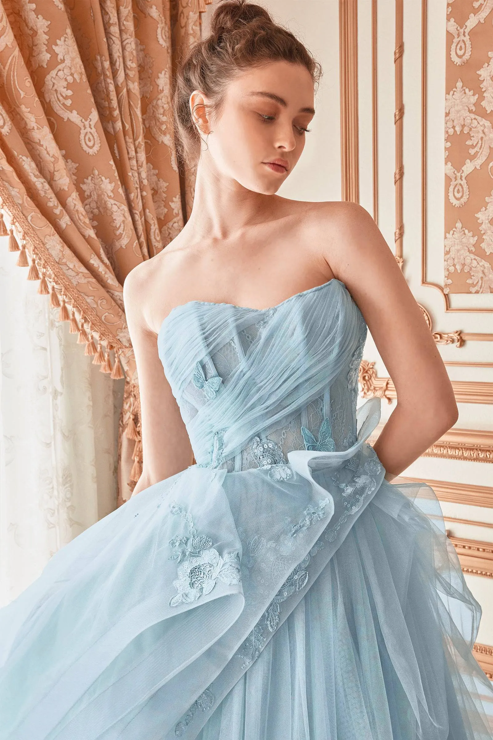 Andrea & Leo A1021 Strapless Layered Tulle Ball Gown