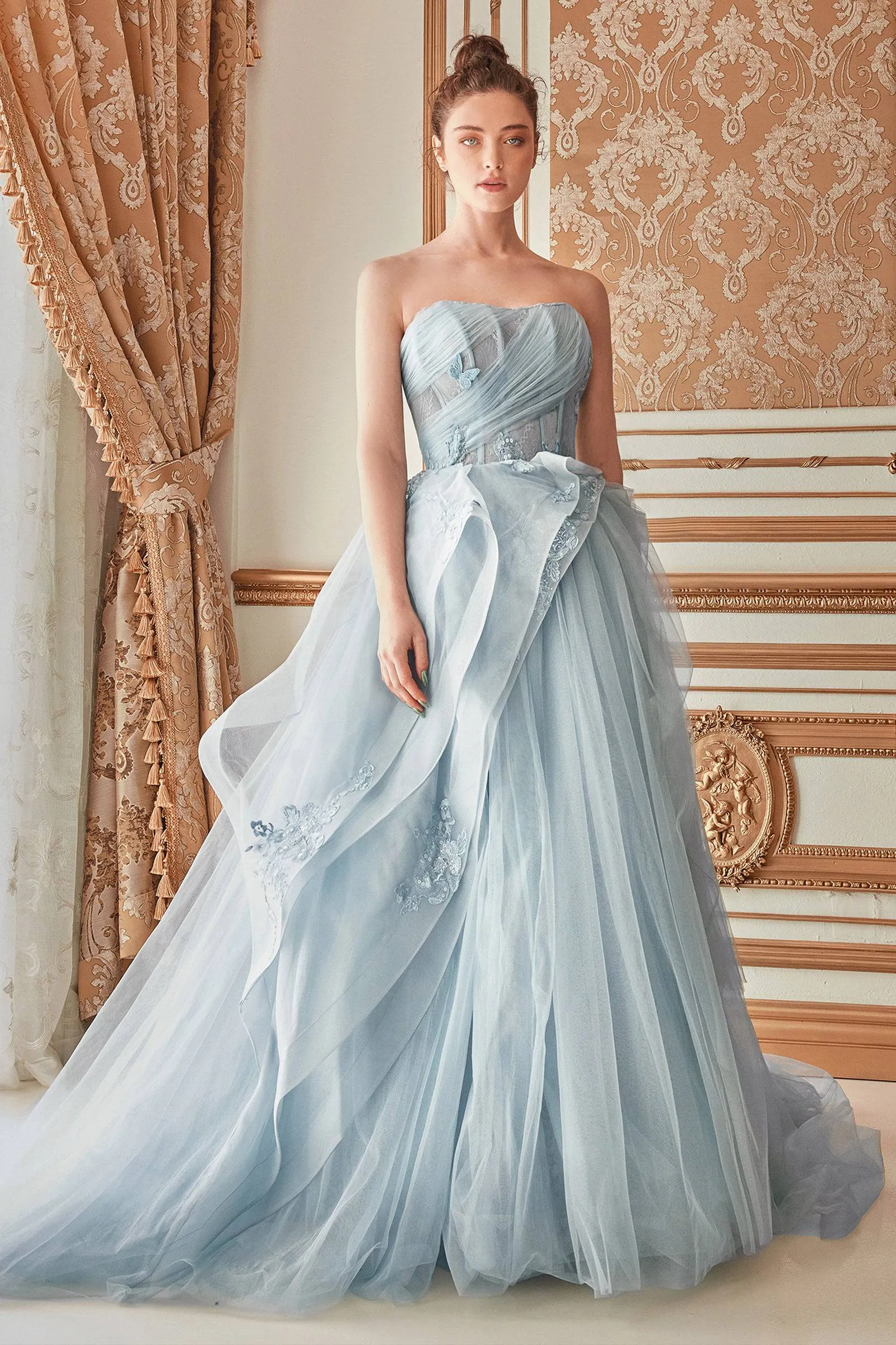 Andrea & Leo A1021 Strapless Layered Tulle Ball Gown