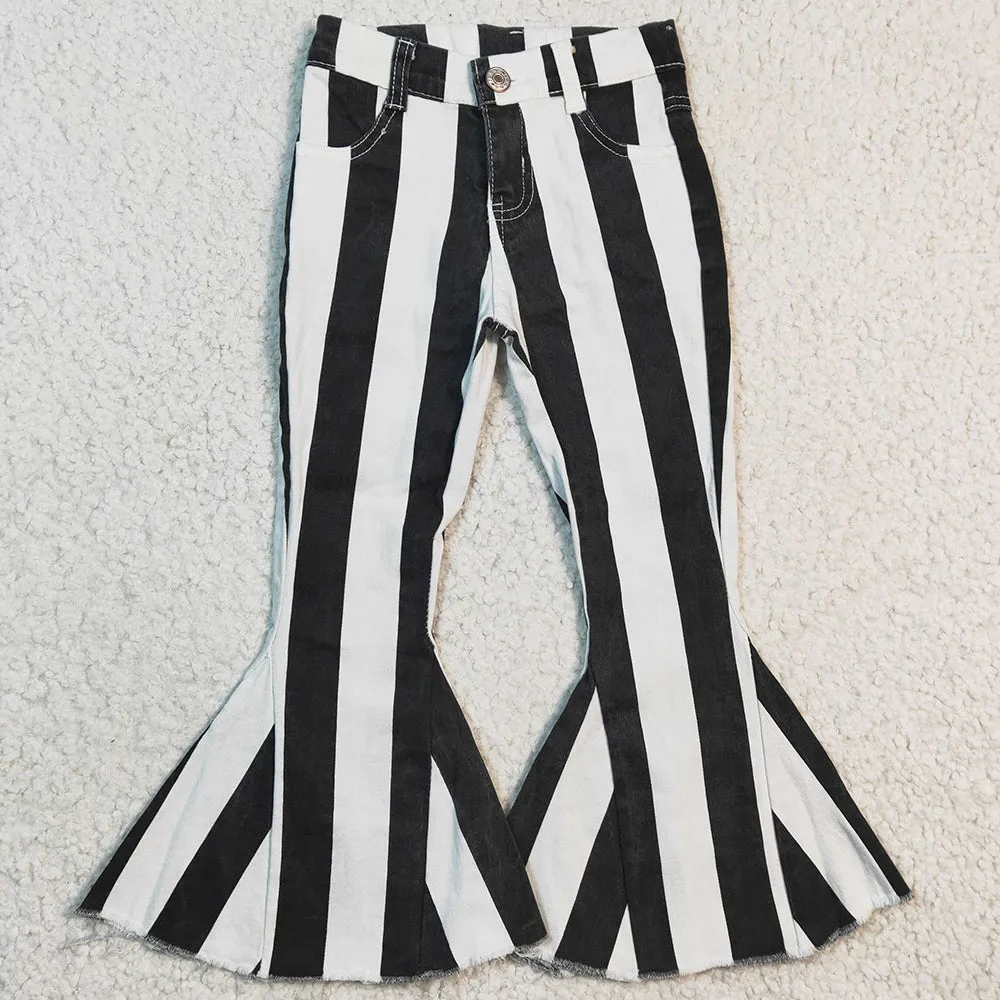 Baby Girls Clothes Jeans Pants Set Mama's Girl Stripe Bell Denim Pants Outfits GSPO0544