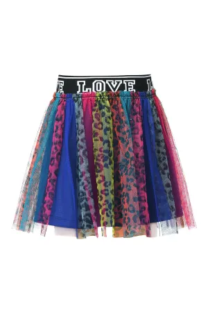 Baby Girl's Leopard Cheetah Rainbow Mesh Tutu Skirt