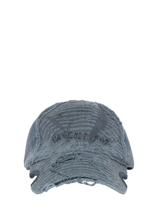 Balenciaga   Destroyed cotton denim cap 