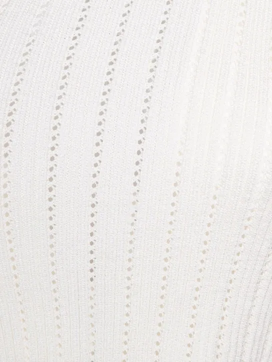 Balmain   Asymmetric ribbed knit crop top 