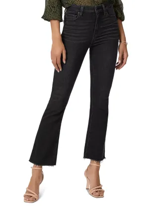 BEST SELLER!! PAIGE "Claudine" High Waist Crop Flare in Black Lotus