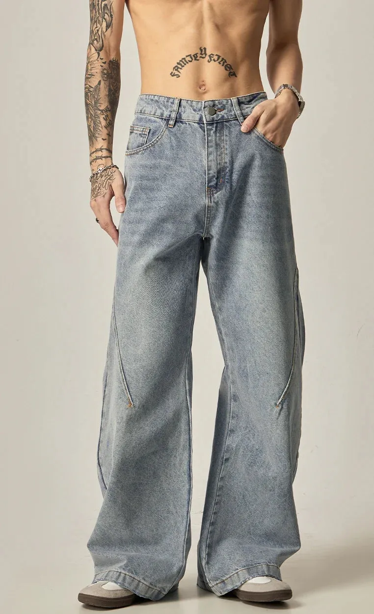 Blue Wash Clean Flare Fit Jeans