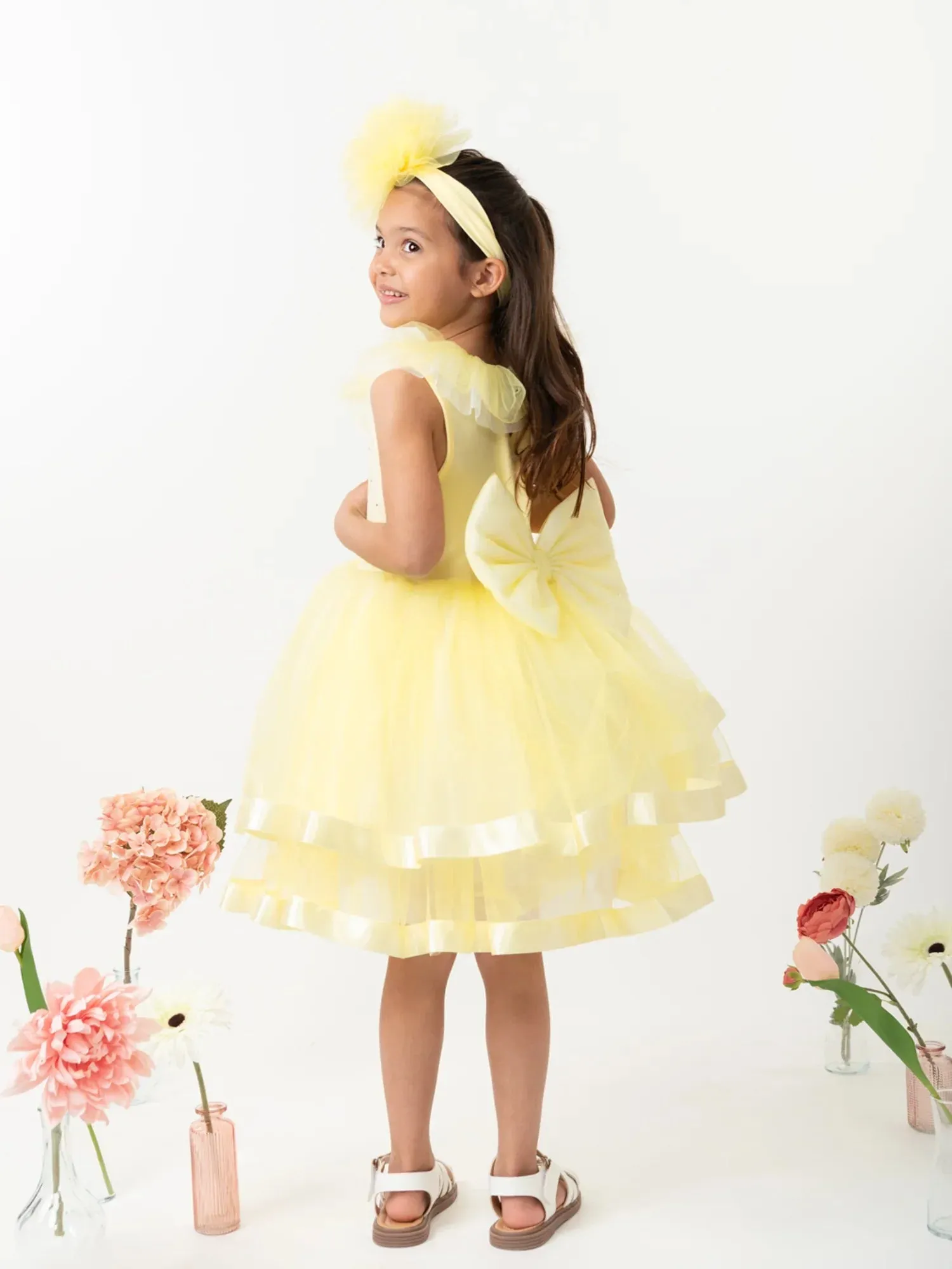 Caramelo Tulle Dress - Lemon