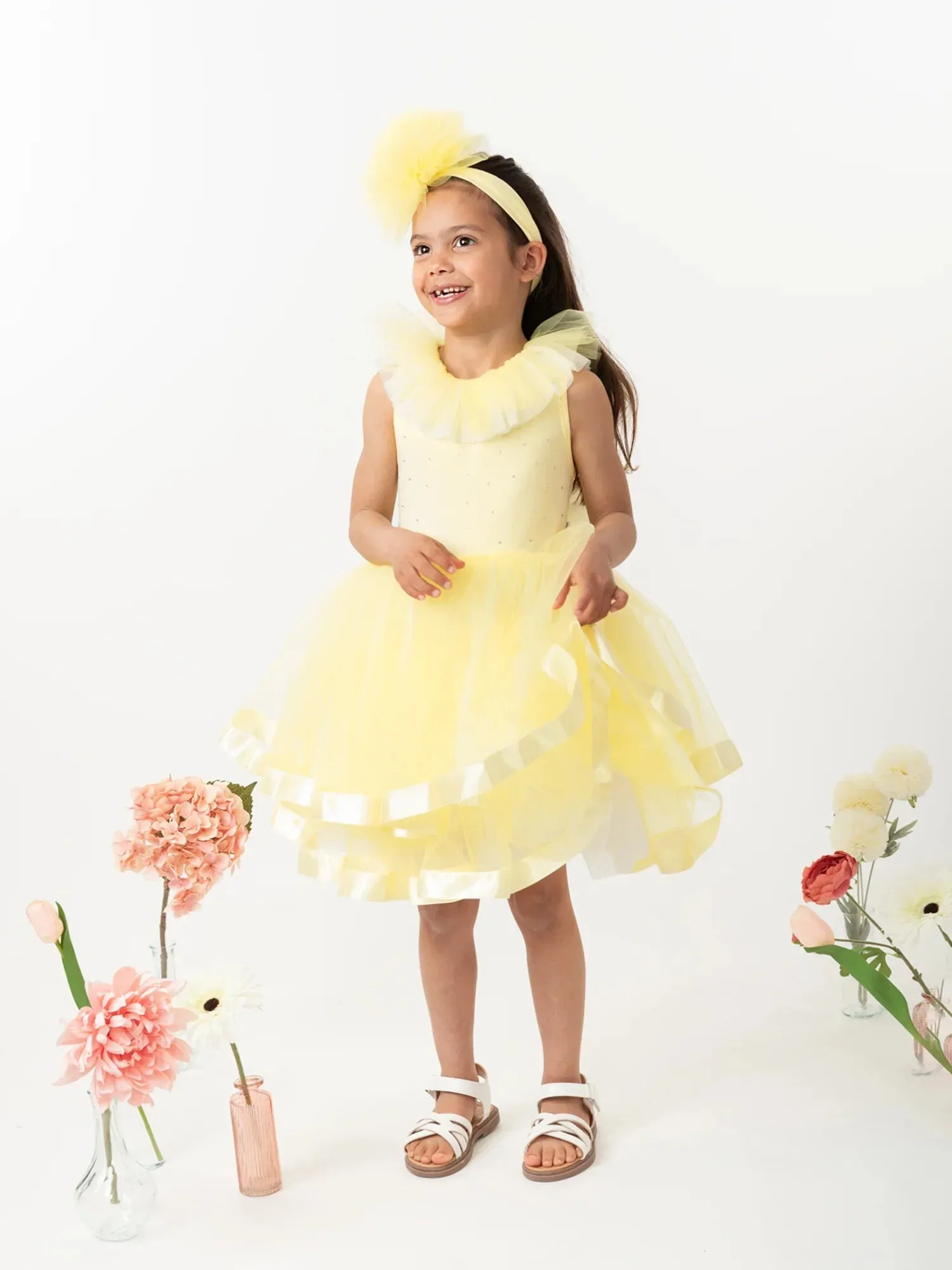 Caramelo Tulle Dress - Lemon