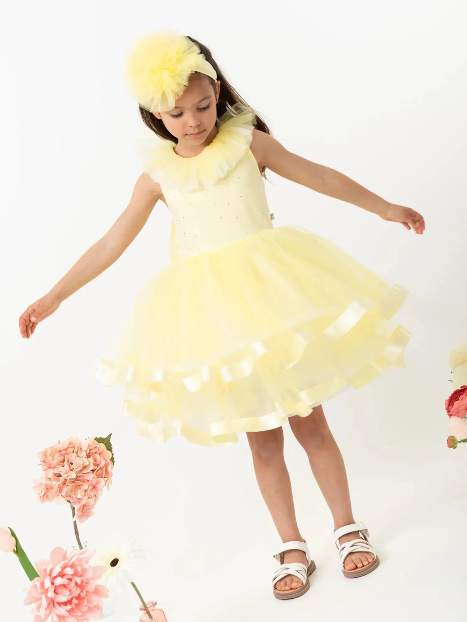 Caramelo Tulle Dress - Lemon