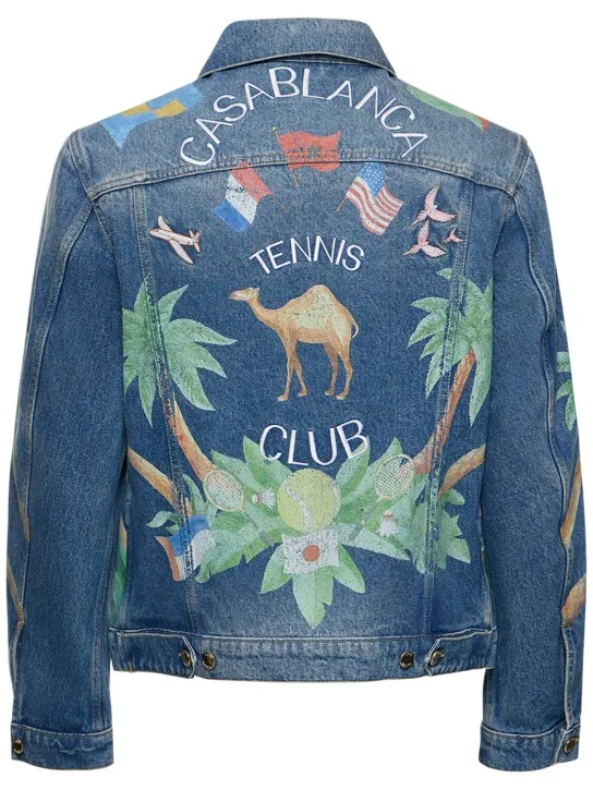 Casablanca   Printed &amp; embroidered denim jacket 