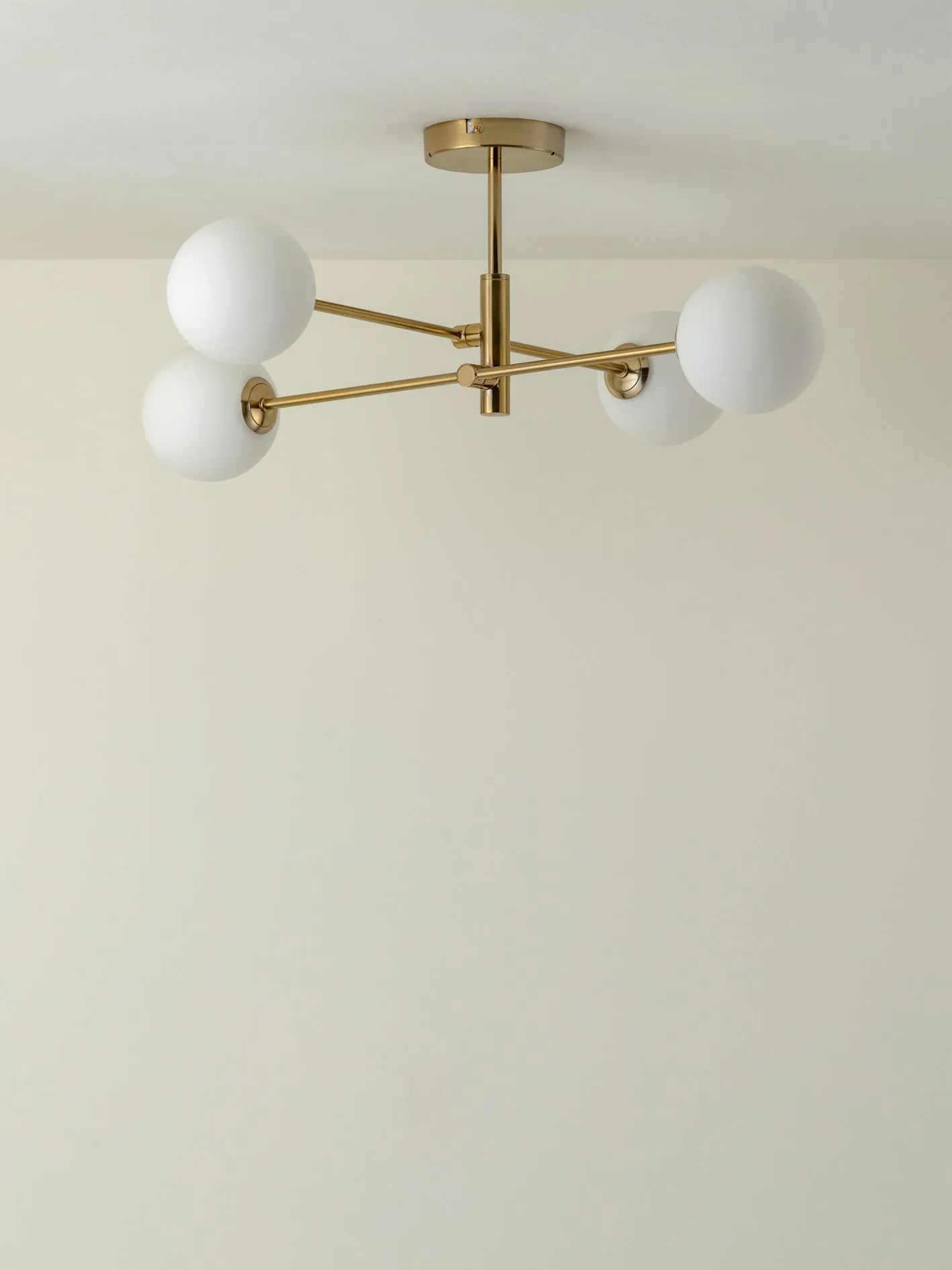 Chelso - 4 light brass and opal flush