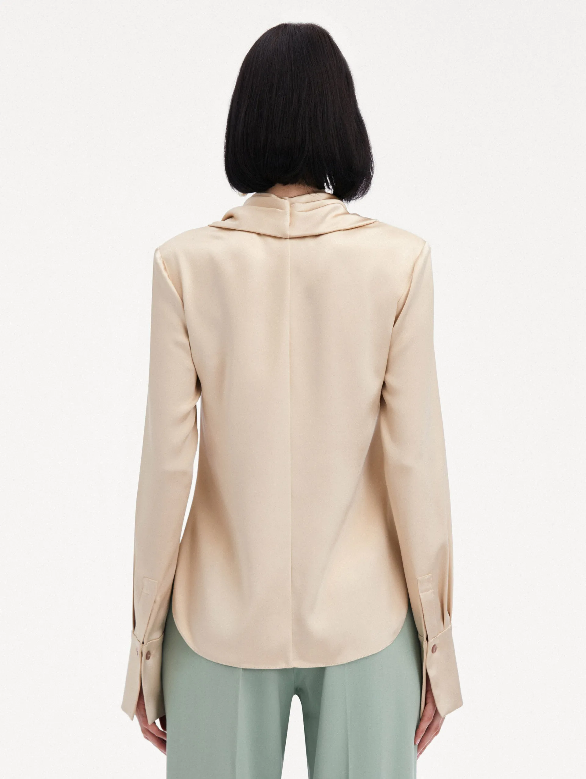 Cowl Neck Satin Blouse