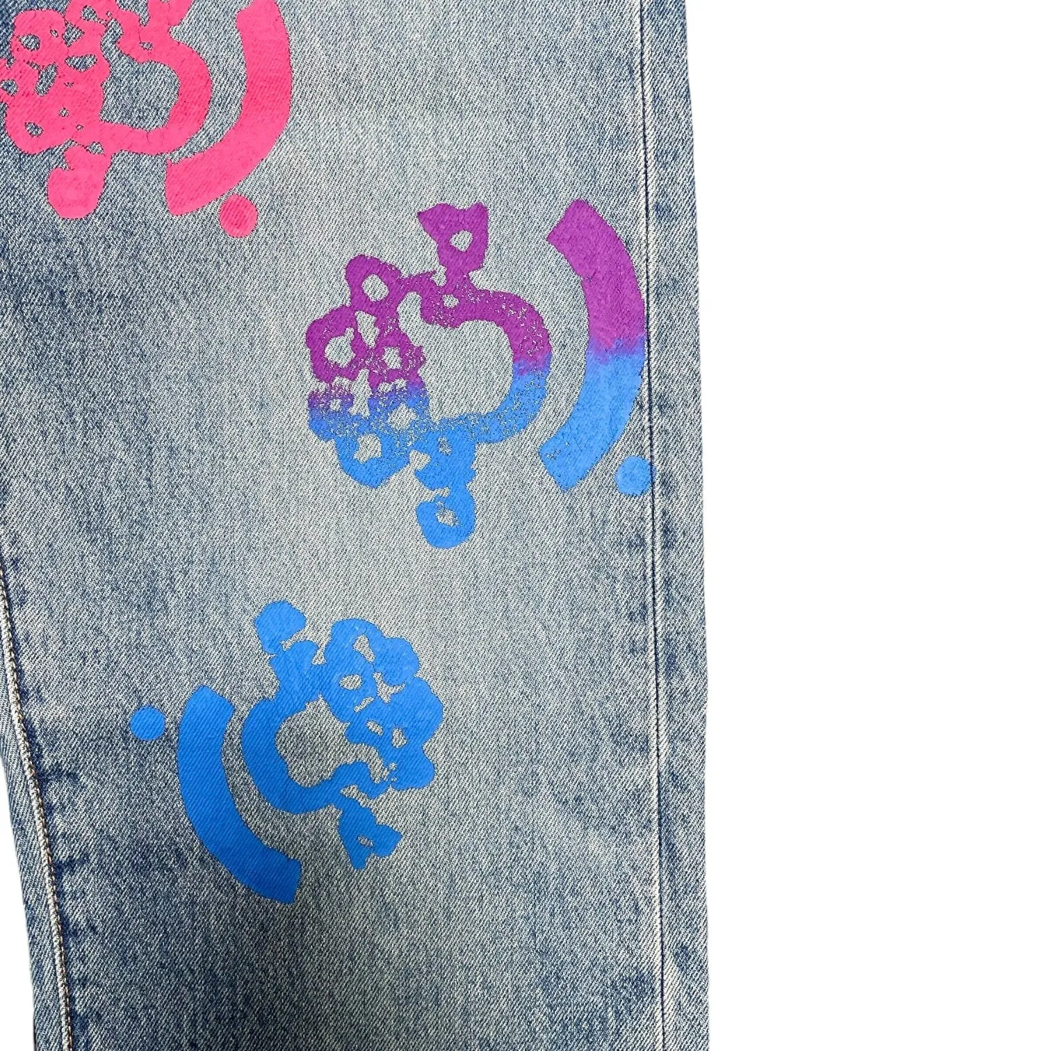 Denim Tears x Bstroy Cotton Wreath Jeans Light Wash Indigo