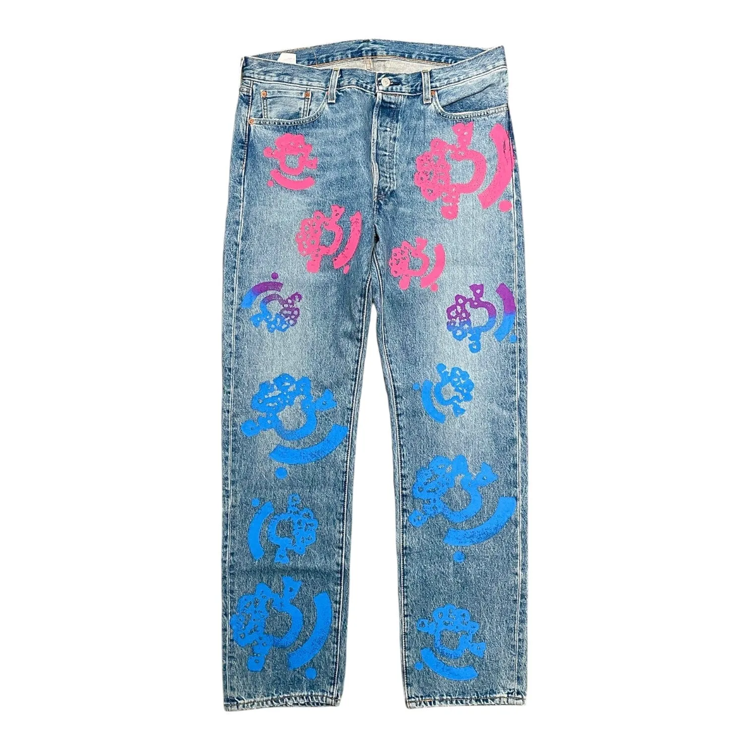 Denim Tears x Bstroy Cotton Wreath Jeans Light Wash Indigo