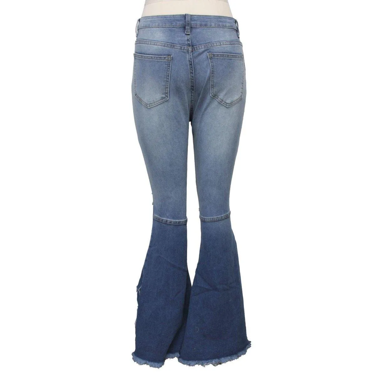 Distressed Shredded Wide Leg Denim