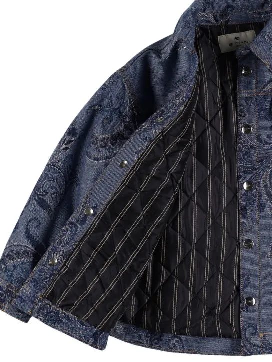Etro   Printed cotton blend denim jacket 