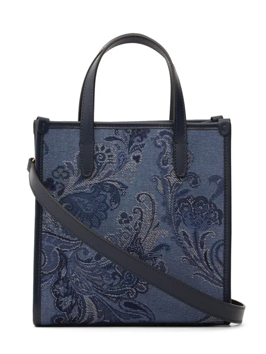 Etro   Small Love Trotter denim jacquard bag 