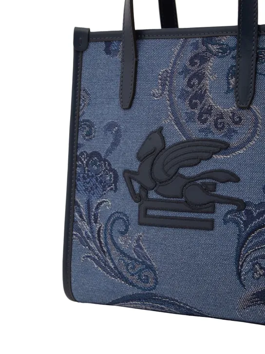 Etro   Small Love Trotter denim jacquard bag 