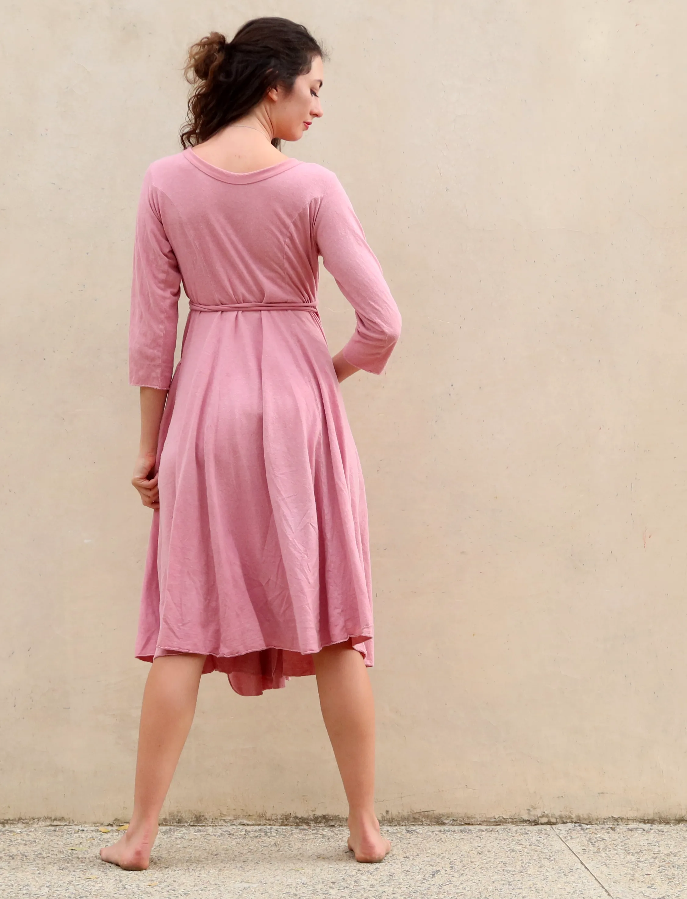 Flip Wrap Perfect Pockets Below Knee Dress