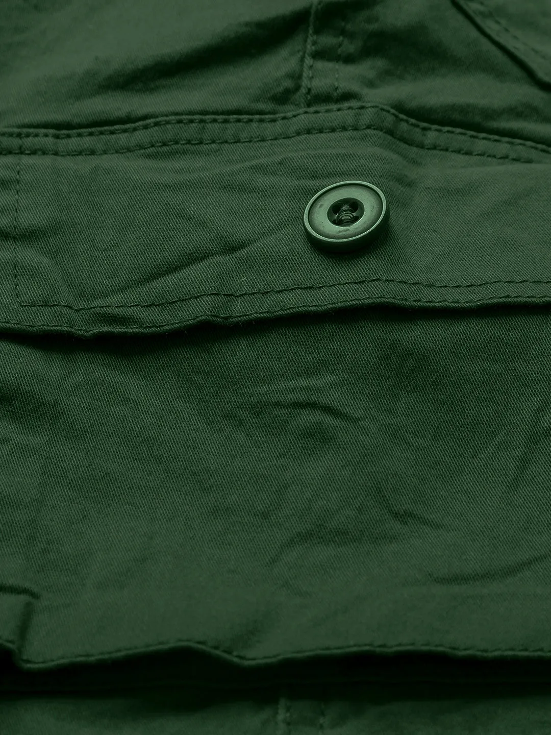 Girls Cotton Dark Green Cargo