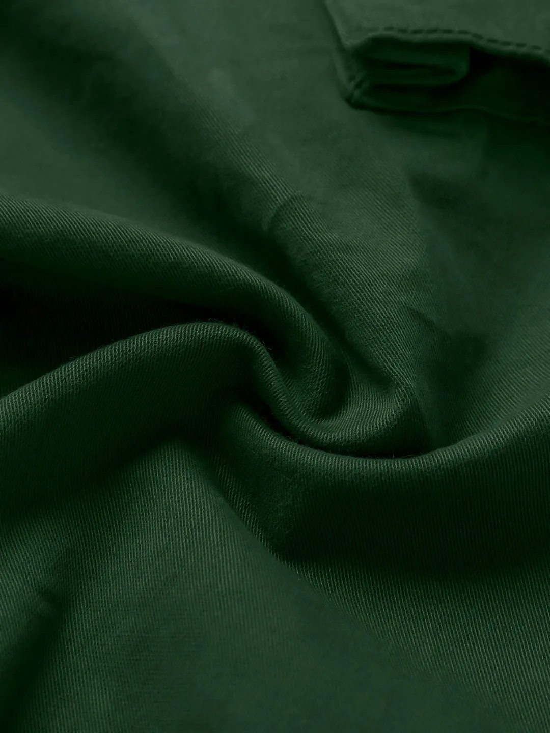 Girls Cotton Dark Green Cargo