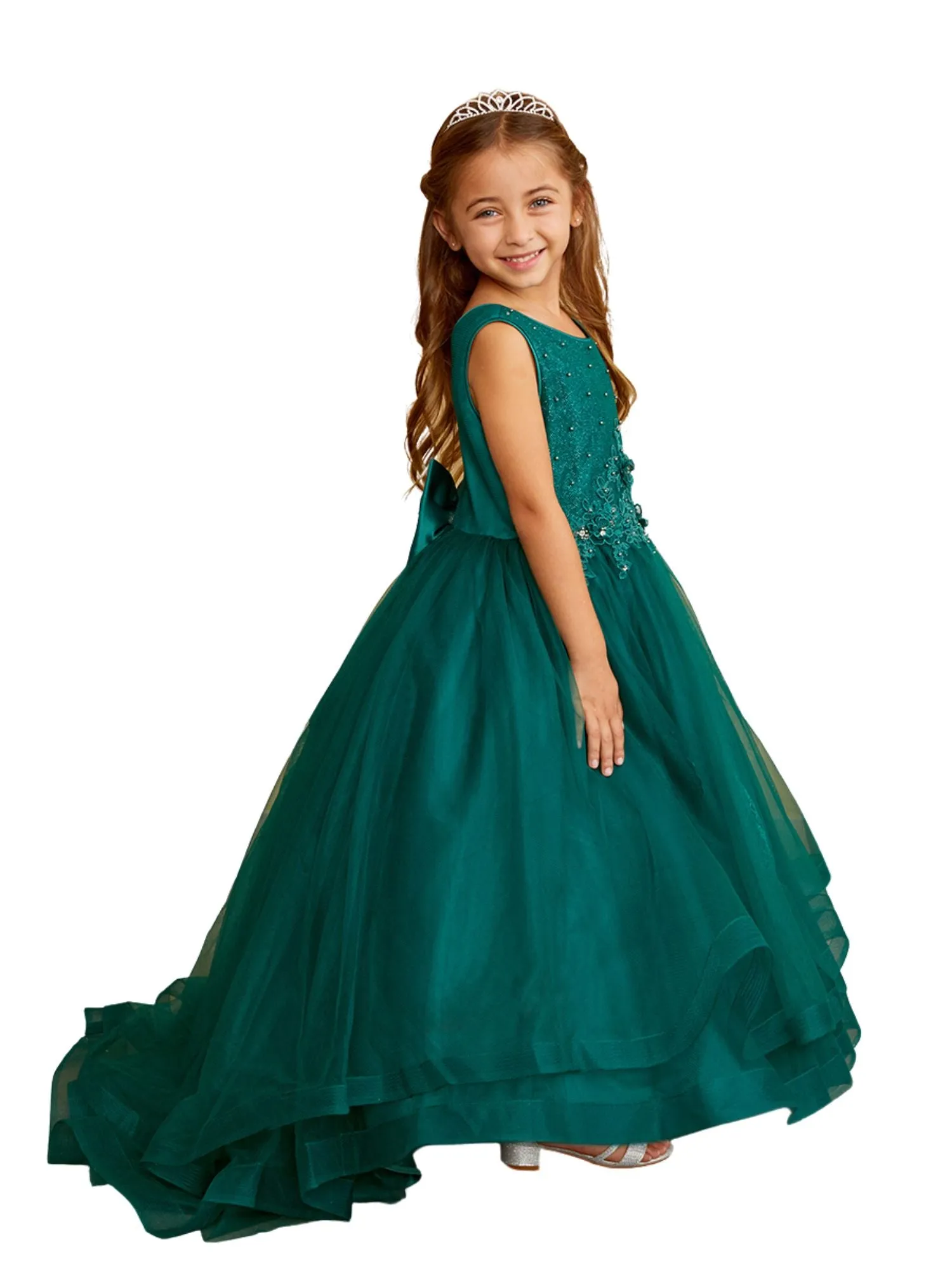Girls Lace Applique Tail Skirt Special Occasion, Sizes 2-16