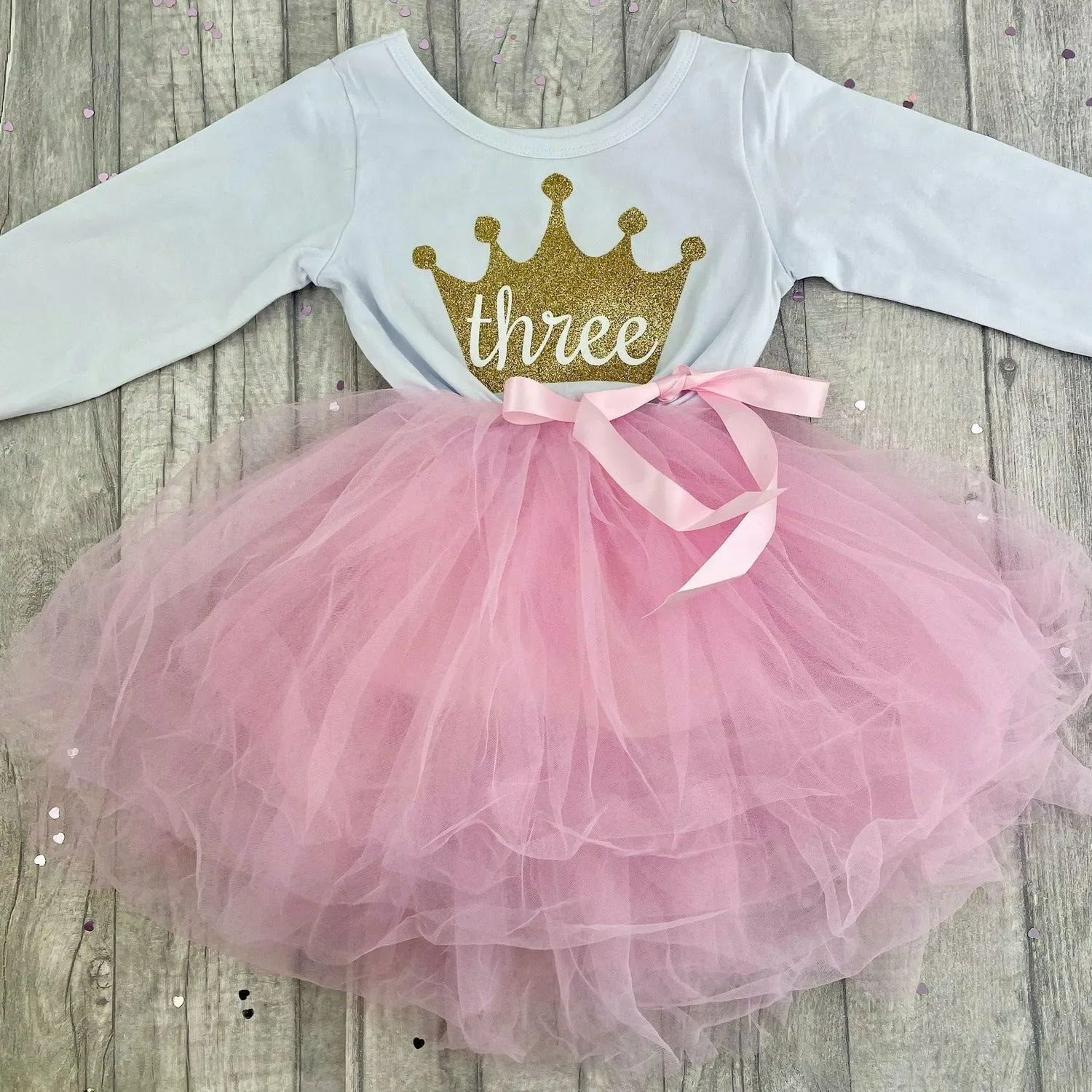 Girls Pink Birthday Tutu Party Dress