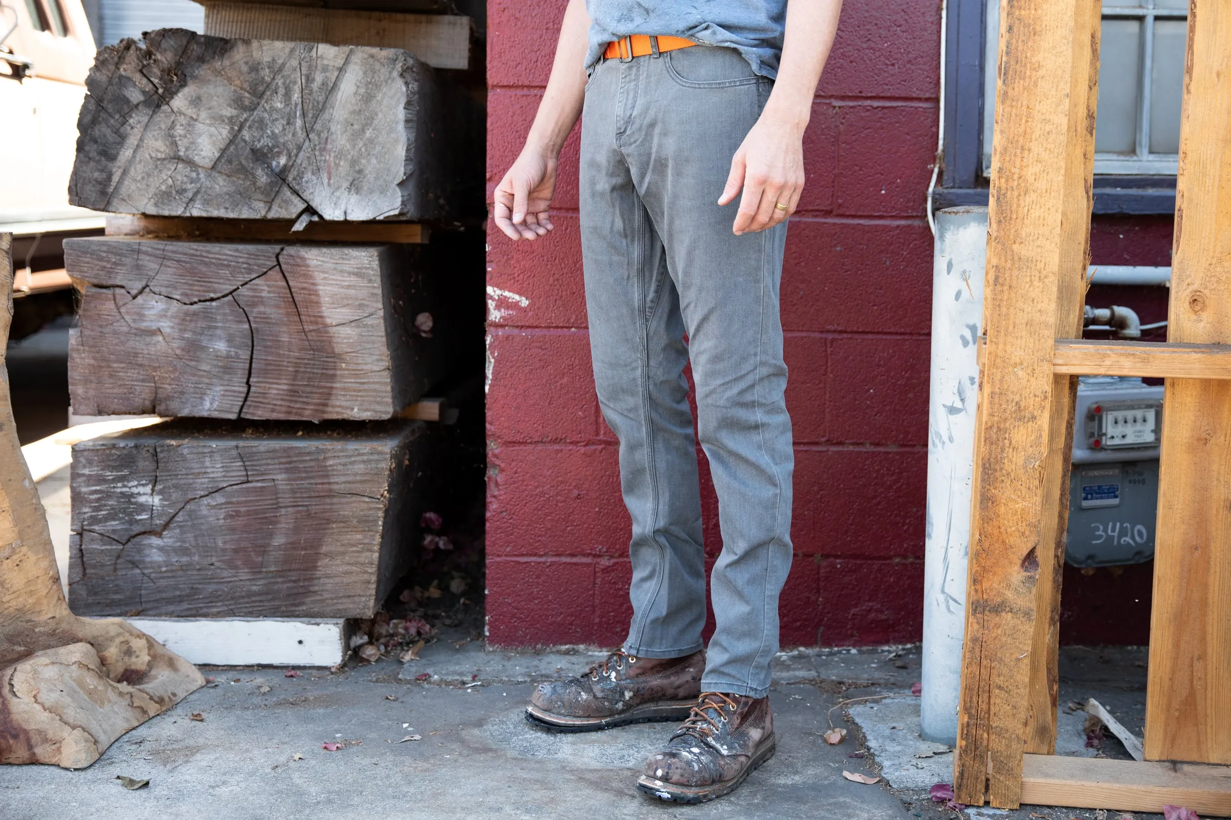 grey wash CORDURA® slim jeans