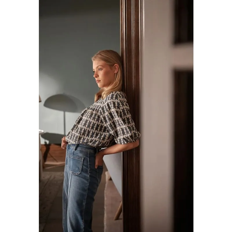 Hailey Top | Mid Wash Denim
