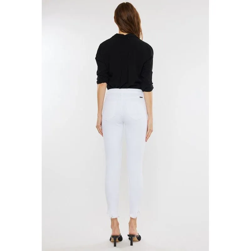 High Rise Hem Detail Ankle Skinny Jeans