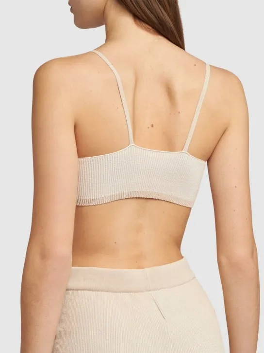 Jacquemus   Le Bandeau Pralu rib knit bra top 