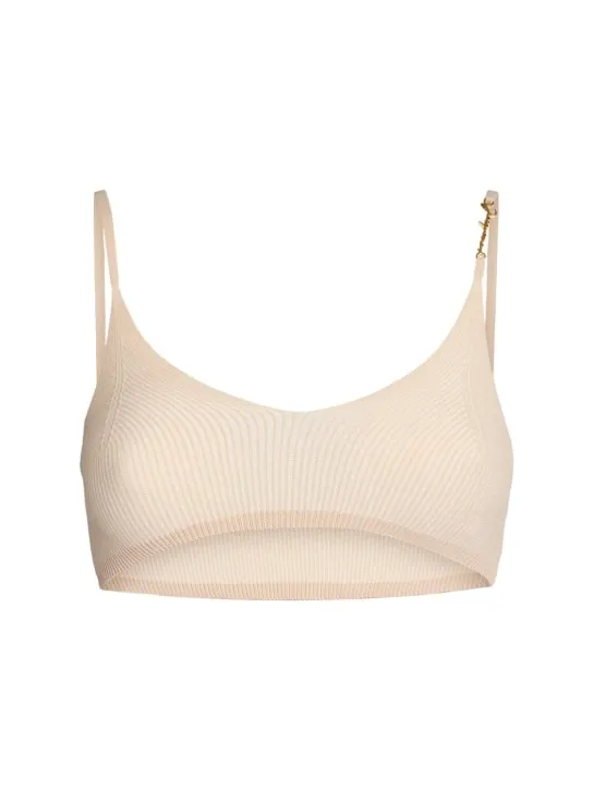 Jacquemus   Le Bandeau Pralu rib knit bra top 