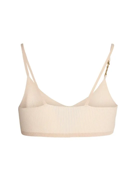 Jacquemus   Le Bandeau Pralu rib knit bra top 