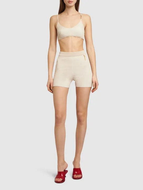 Jacquemus   Le Bandeau Pralu rib knit bra top 