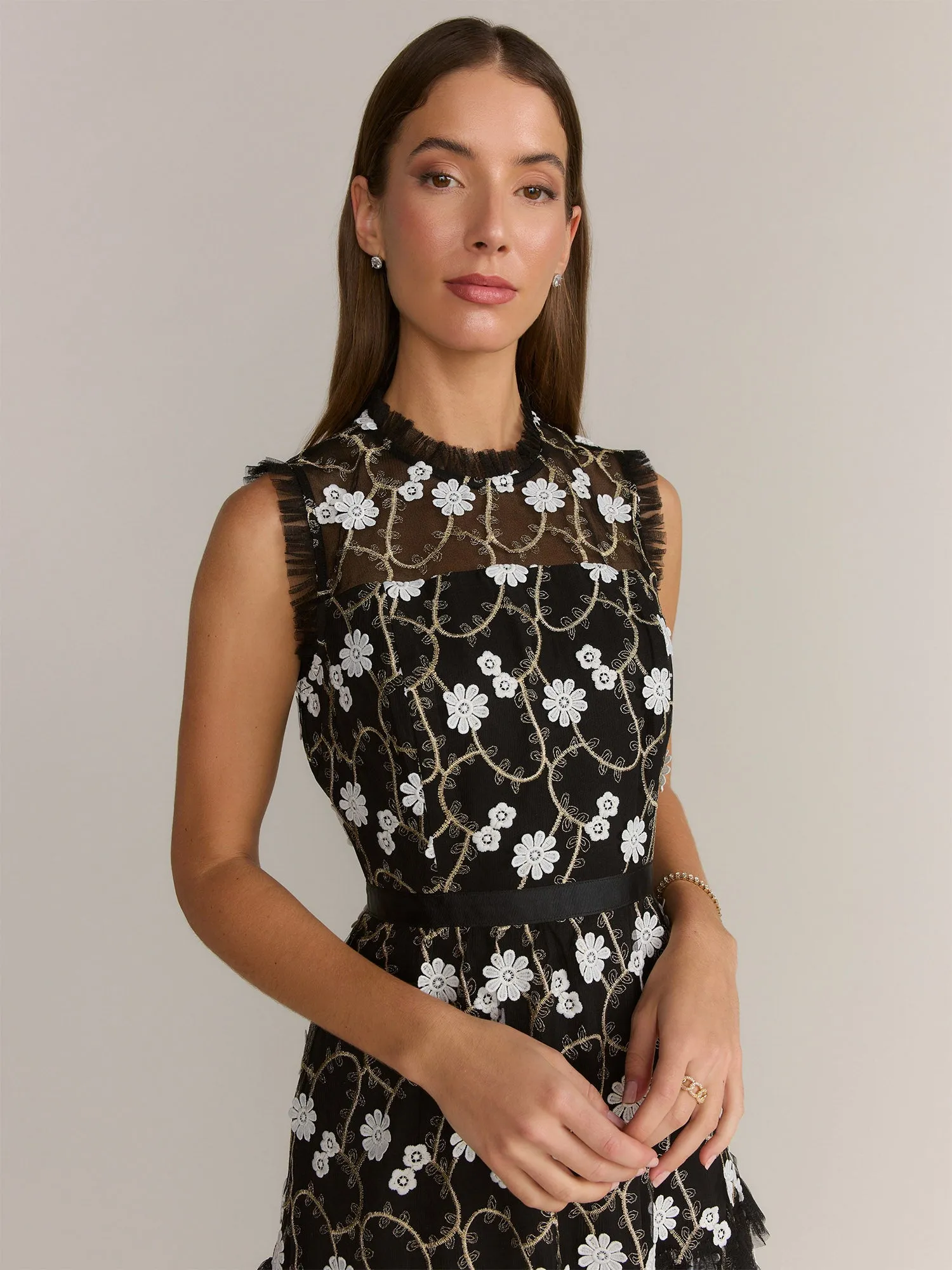 Just Me Sleeveless Floral Midi Dress - Brands We Love