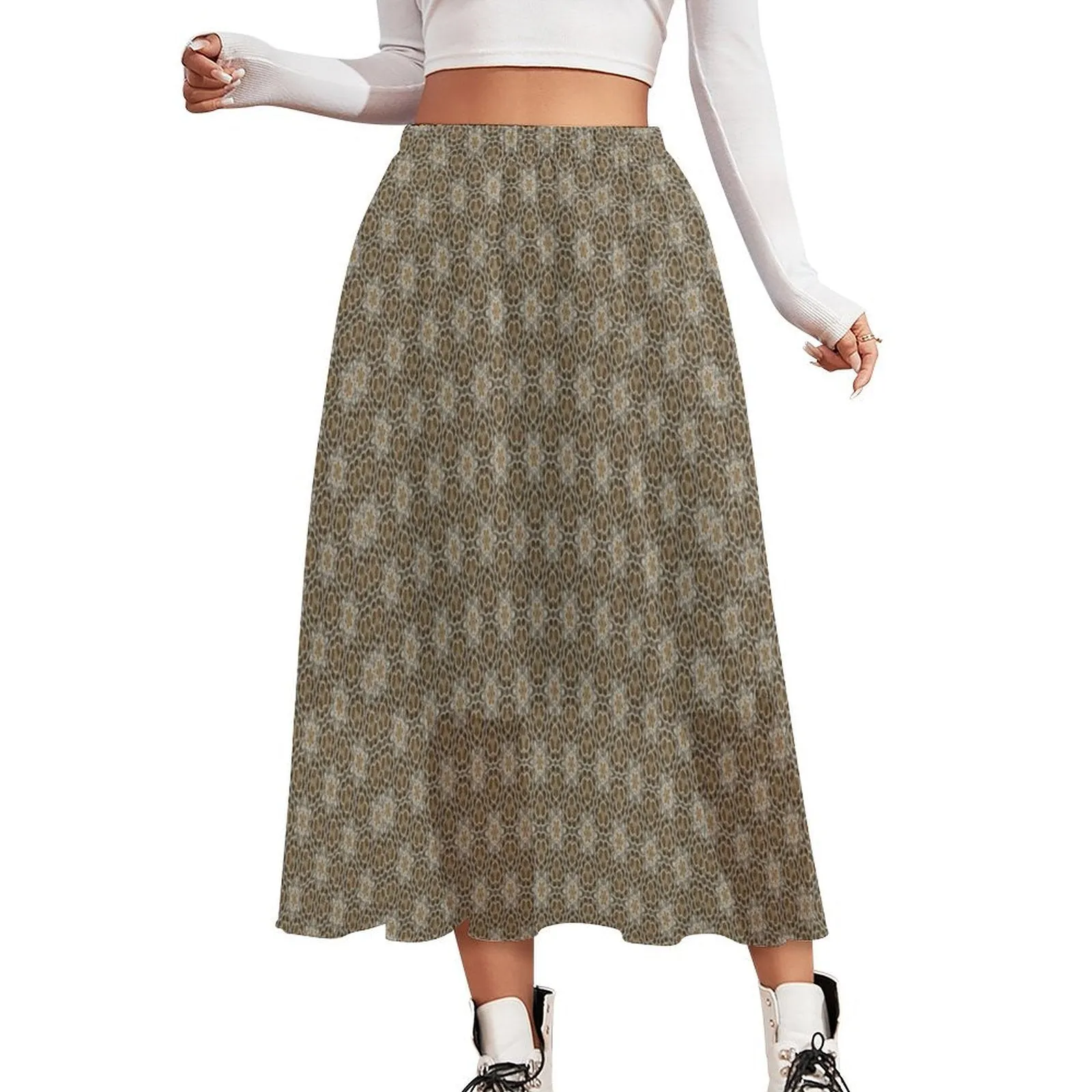 Layered Chiffon Skirt Taupe