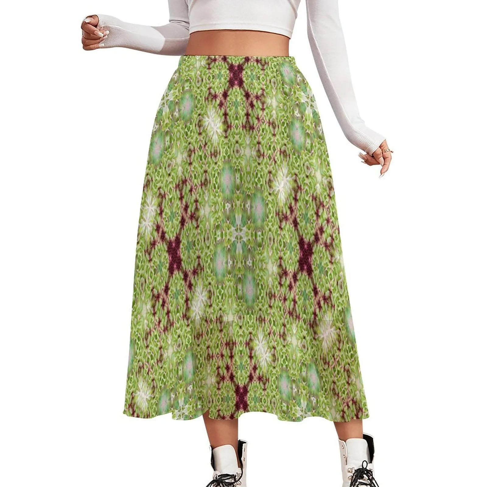 Layered Chiffon Skirt Thistle Abstract
