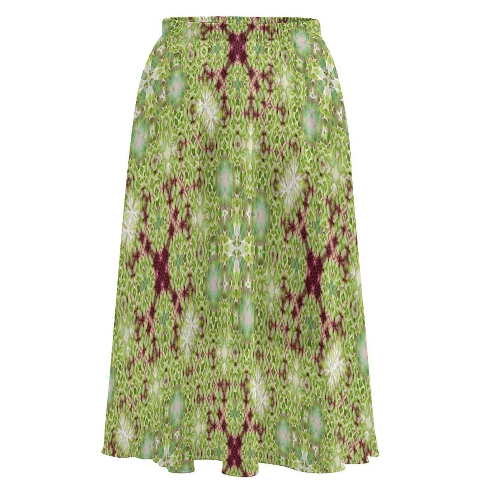 Layered Chiffon Skirt Thistle Abstract