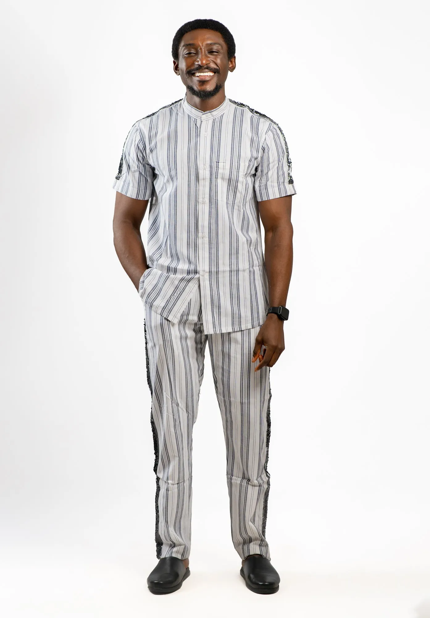 Luxe Men Sequence Set-Stripes
