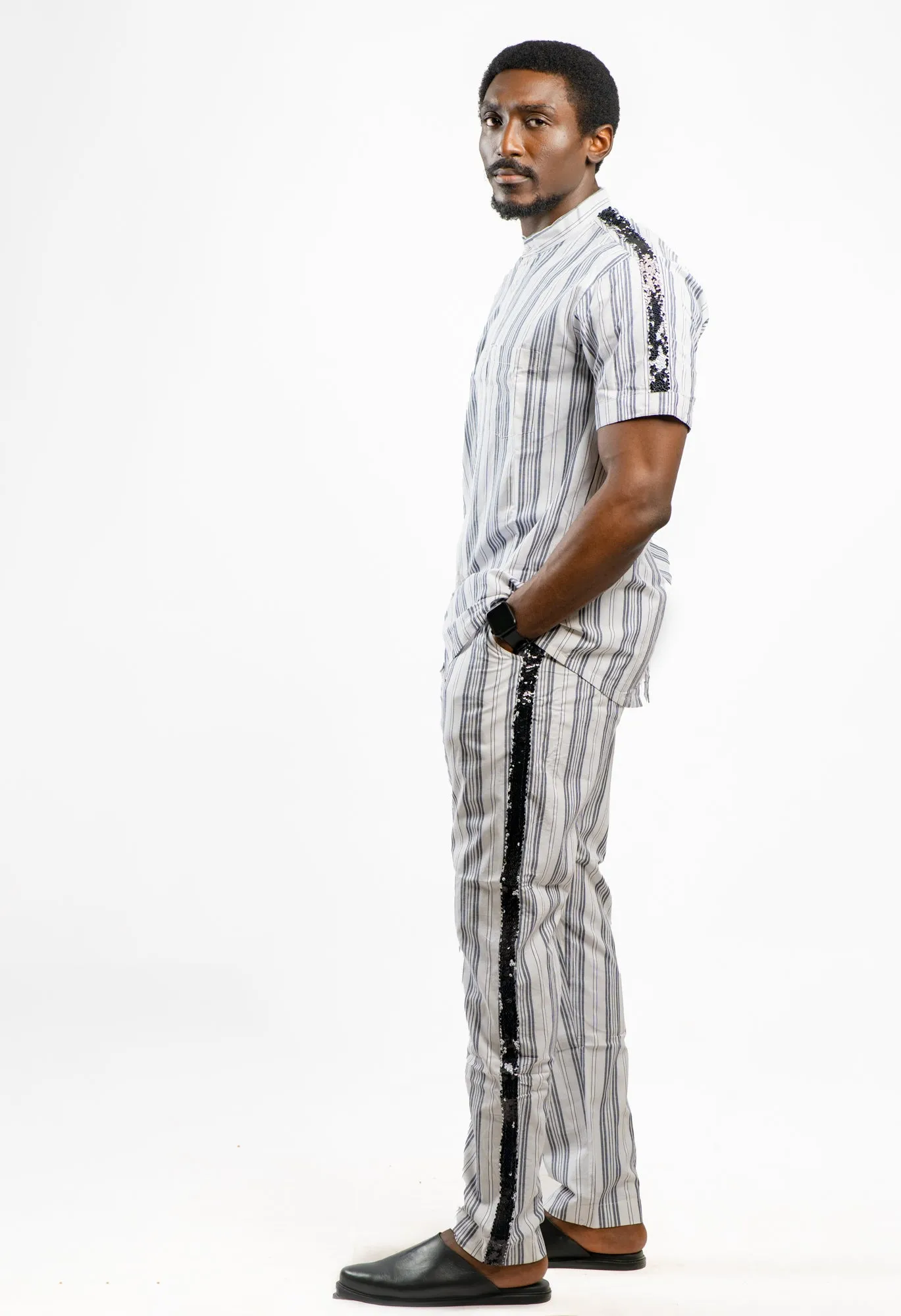 Luxe Men Sequence Set-Stripes