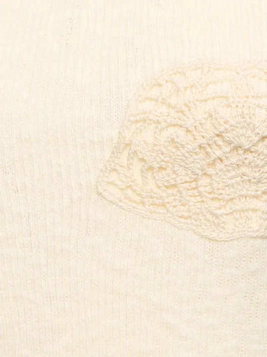 Magda Butrym   Embroidered cotton &amp; linen knit top 