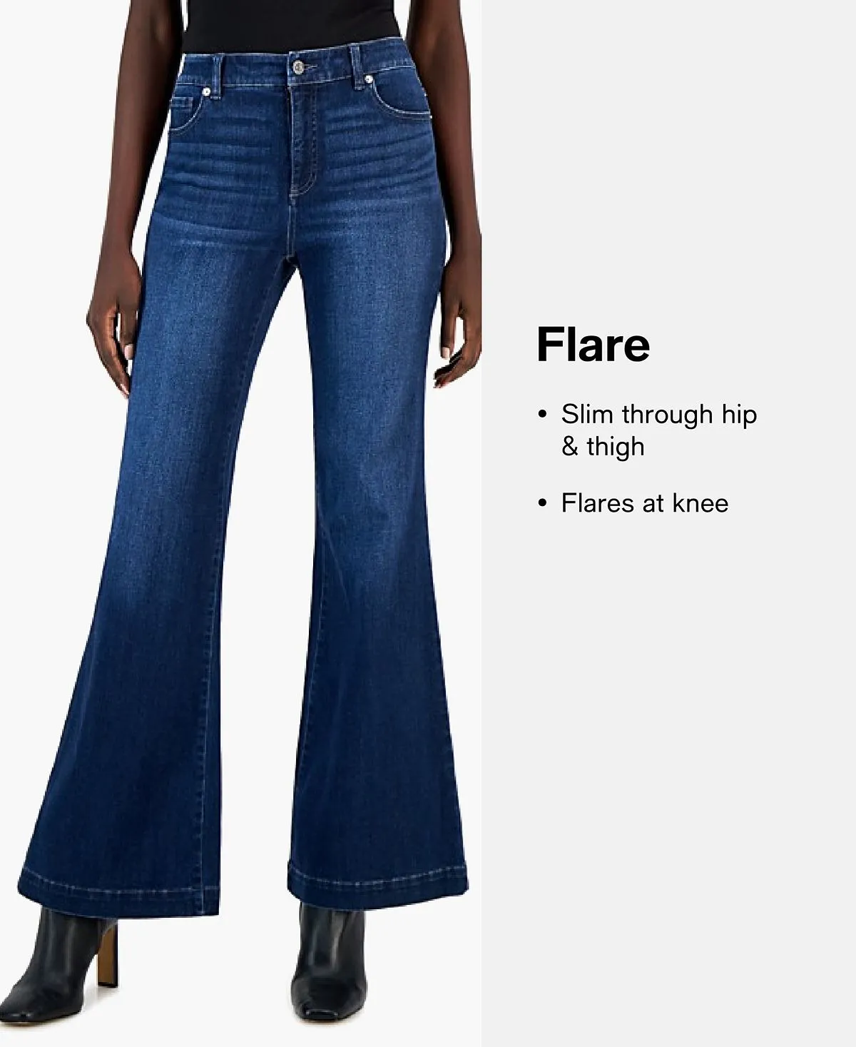 Michael Kors Women's Selma Shank Button Hem Flare Leg Denim Jeans White